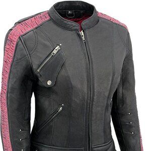 Harley Davidson Milwaukee Leather Black & Pink Motorcycle Jacket